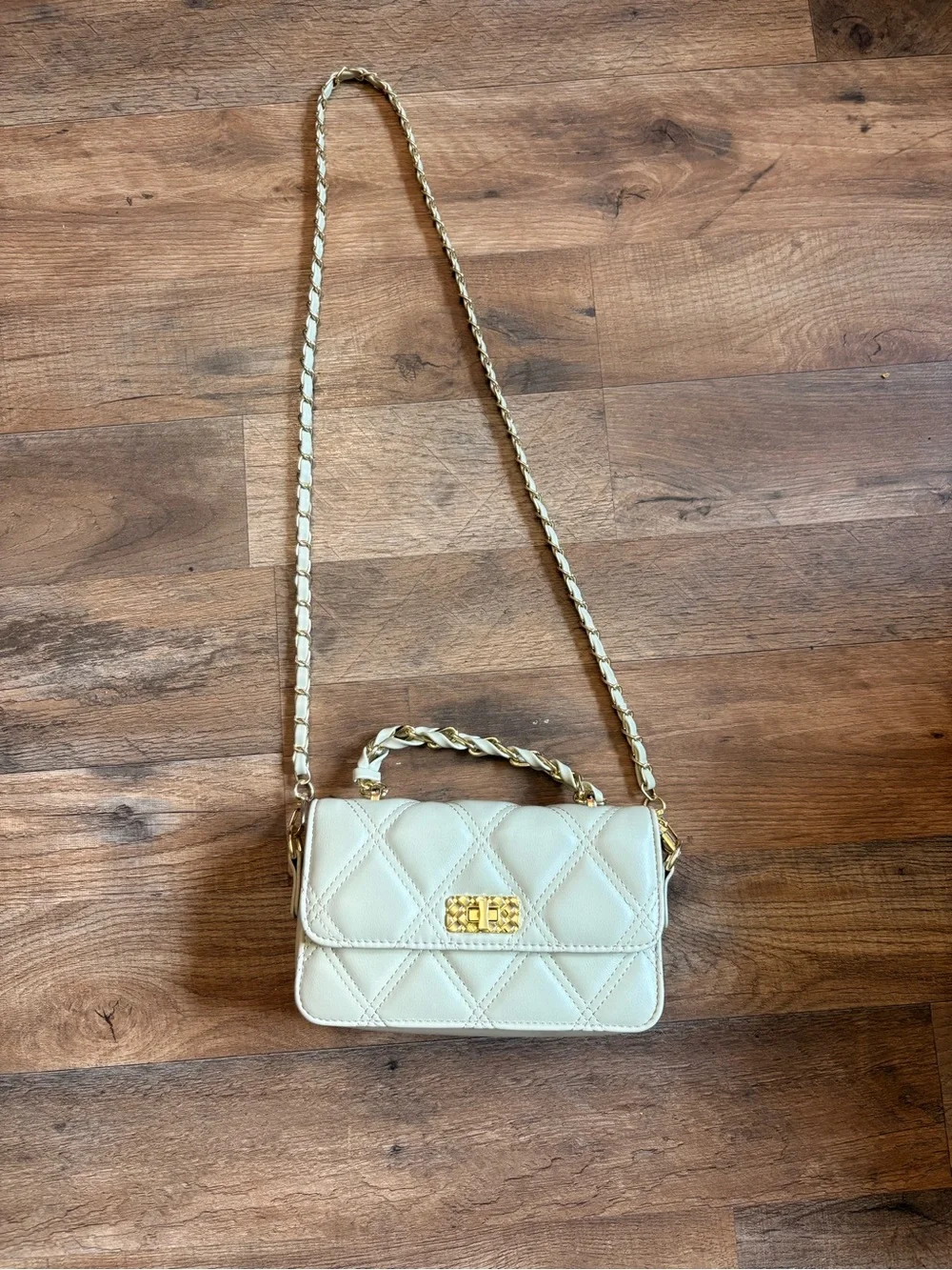Quilted Chanel inspired Green Chain Strap Crossbody Bag